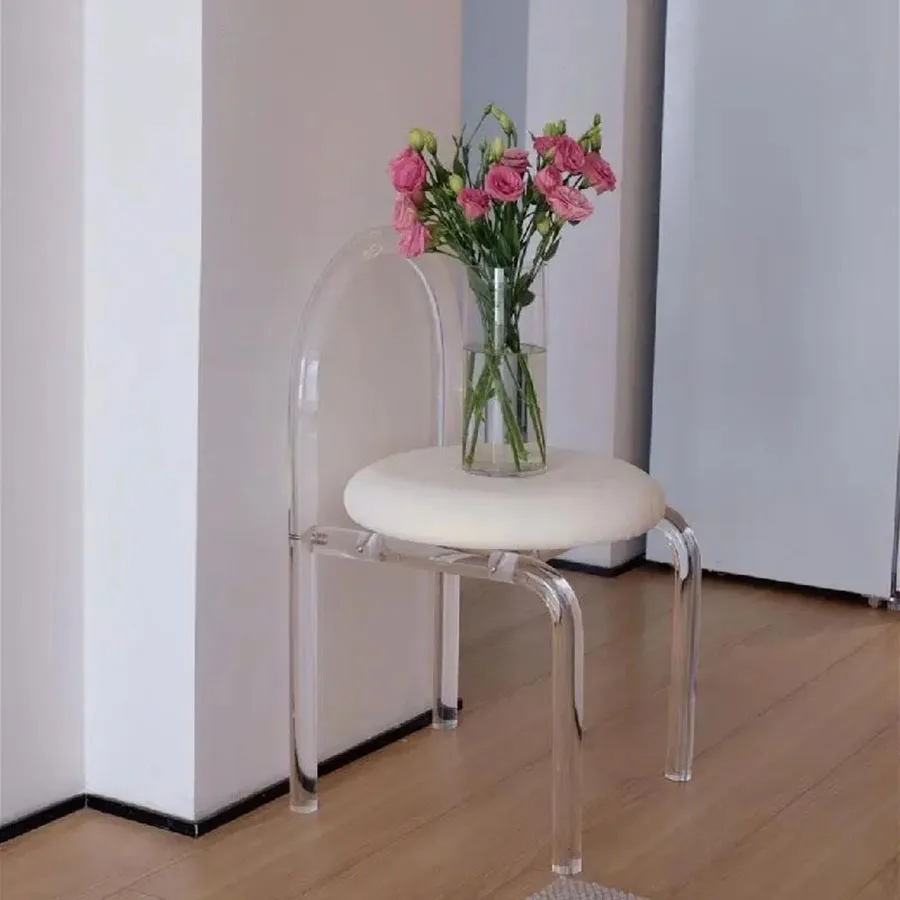 

Скандинавский стул для макияжа, прозрачный акриловый роскошный туалетный стул для спальни, домашняя мебель в минималистическом стиле