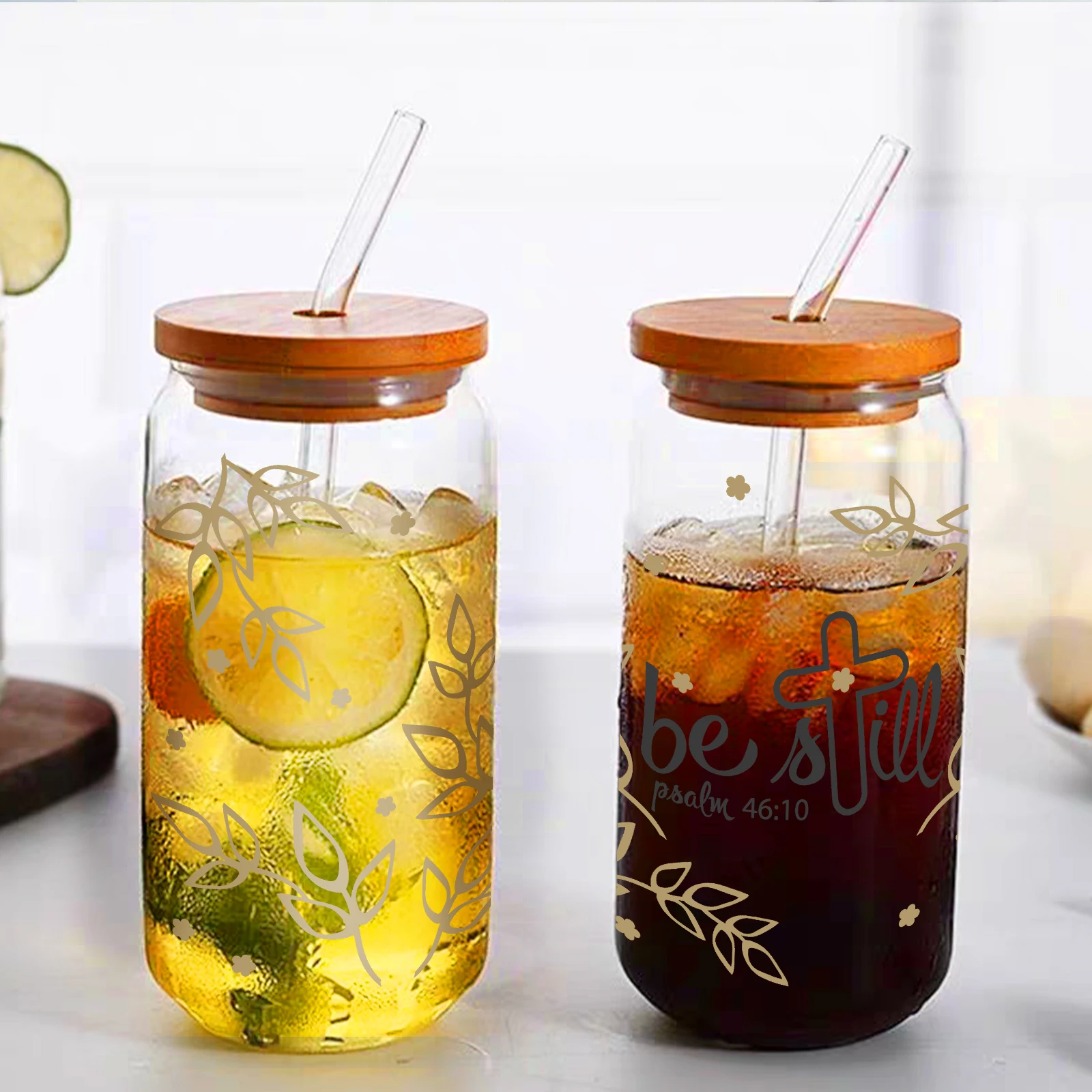 16 унций художественная буква полый лист узор 3D печать Сублимационное стекло