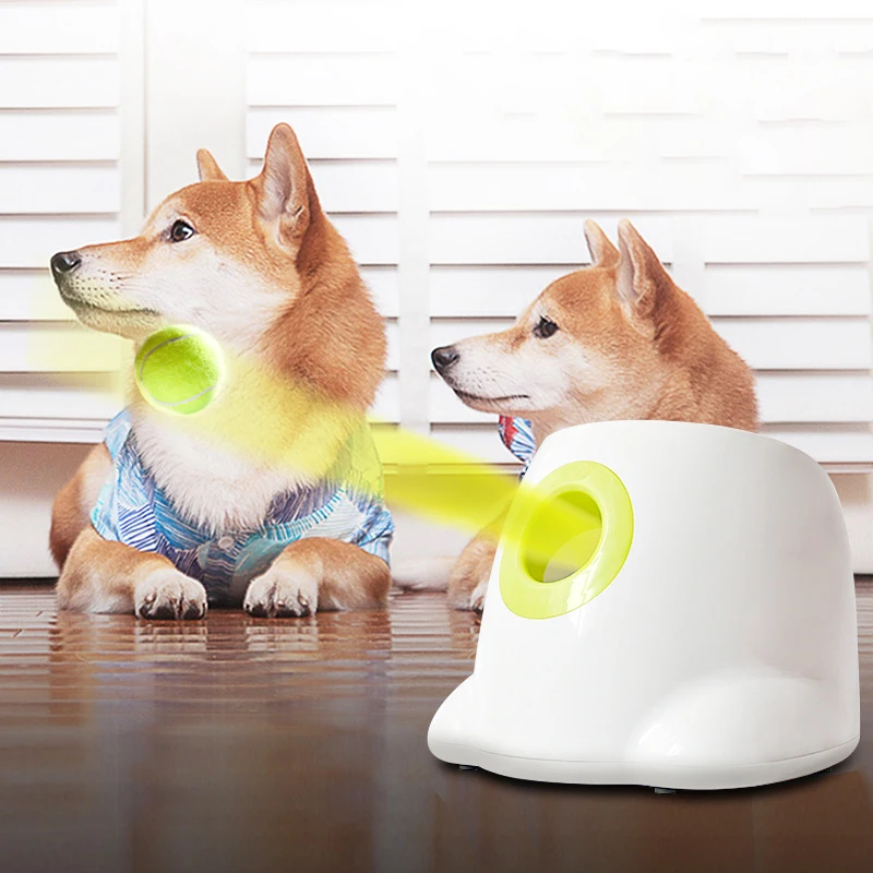 

3/6/9m Dog Ball Launcher Machine Section Pet Automatic Pet Emission Tennis Throw Device 3 Toys Dog Balls With Throwing Training