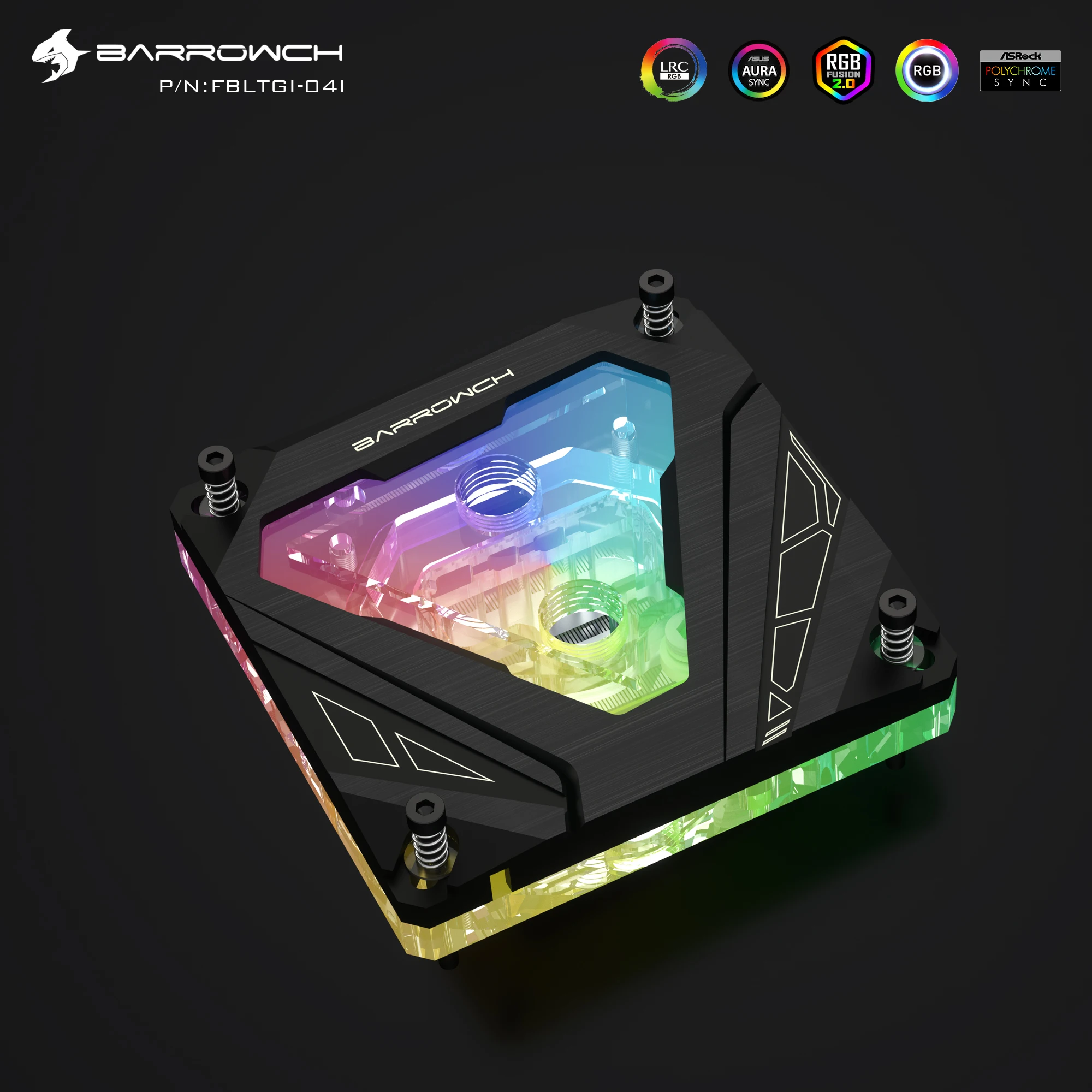 Водяной блок для процессора BARROWCH для платформ Intel LGA 115XX99X29917001200, белый, черный, FBLTGI-04I (art.: 3920db9ab2fdc) - 3920db9ab2fdc
