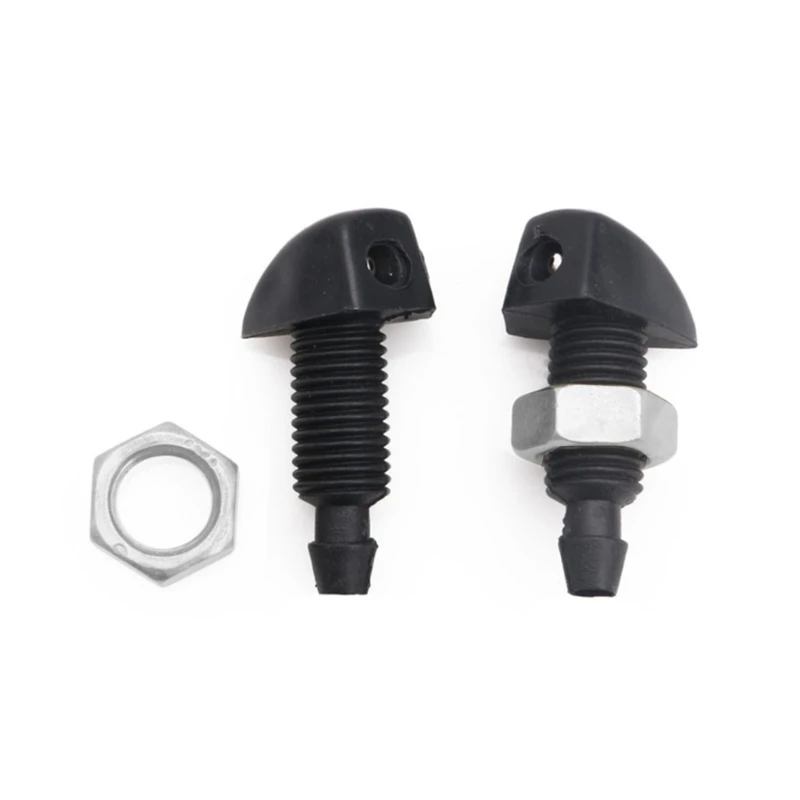 

2Pcs Black Plastic Window Windshield Washer Sprayer Nozzle For