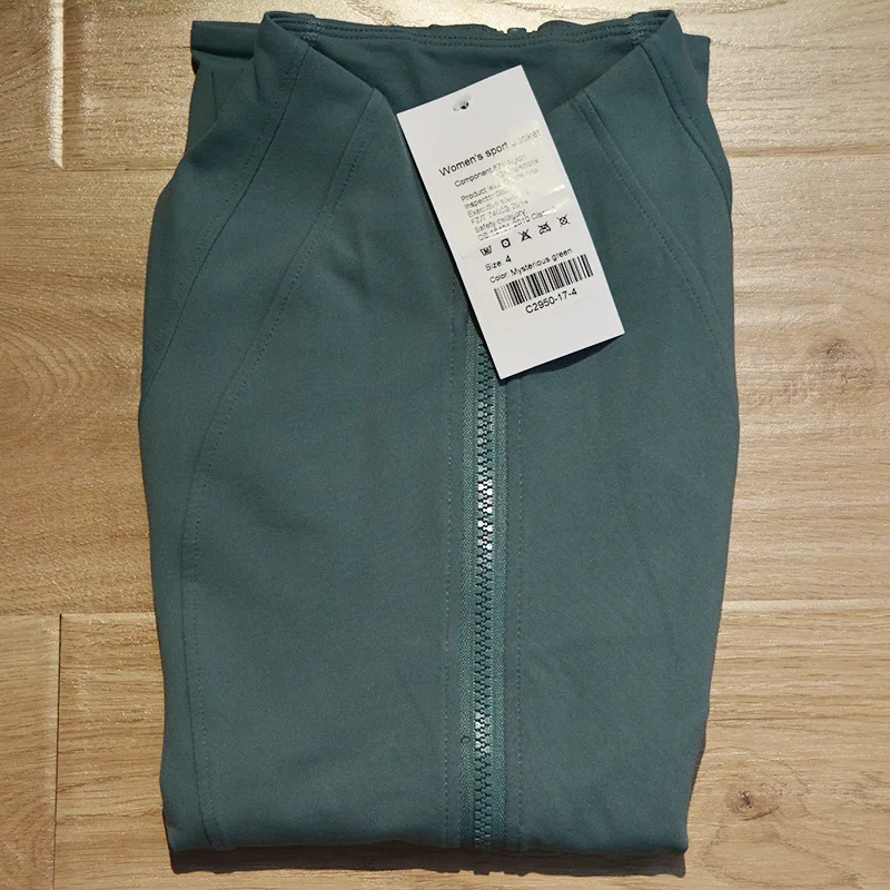 Solid Color Comprehensive Training Fitness Women Fitness Sports Jacket Front Zipper High Neck Zipper Long Sleeve Gym Yoga Coat