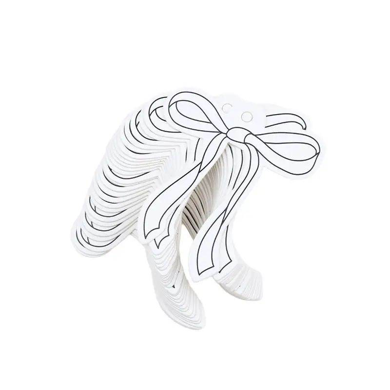 

Бумажные подвесные бирки с бантом, 50 шт.