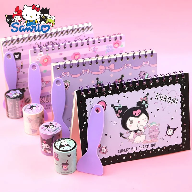 

Sanrio Series Kawaii Kuromi Cinnamoroll My Melody A5 Coil Book Release Book For Spatula Sticker Tape Cute Hand Ledger Diy Gift