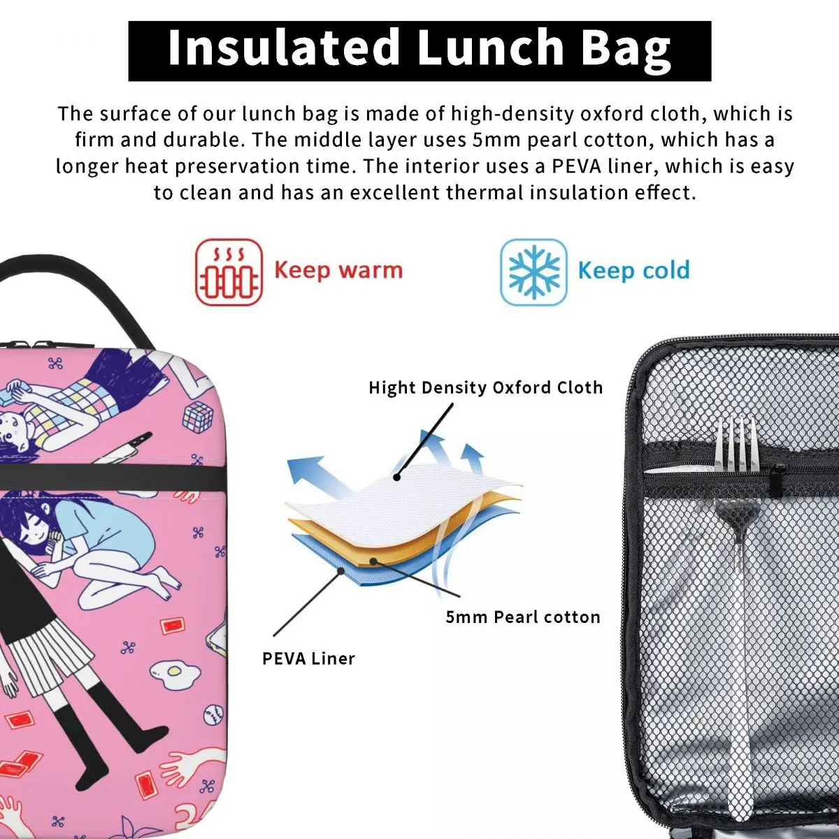 Солнечный базилик Aubrey Изолированные сумки для ланча сумка охлаждения контейнер