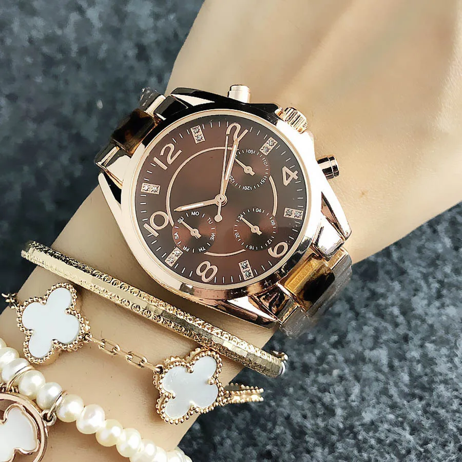 Brand Wrist Watches Women Girl Ladies Crystal Style Quartz Casual Steel Metal Band Clock m61