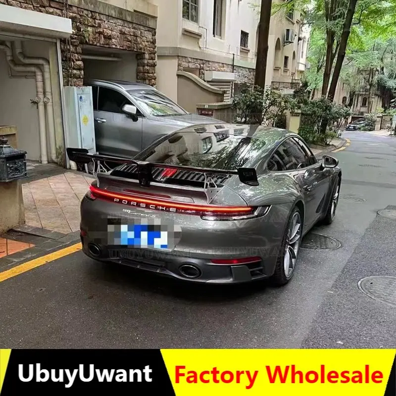 

911 T Style Big Tail Real Carbon Fiber FRP Back Trunk Wing Rear Spoiler For Porsche 911 992 Carrera Car 2019-2020 Modification