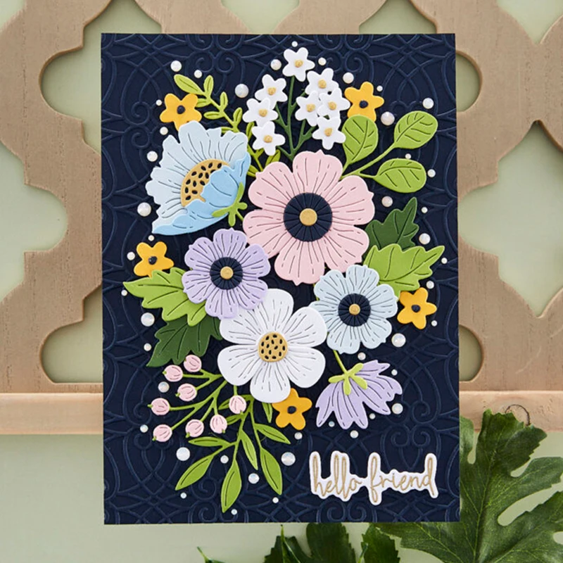Panalisacraft, милые цветы, листья, вырезанные штампы, альбом, декоративное тиснение, бумажные открытки для рукоделия