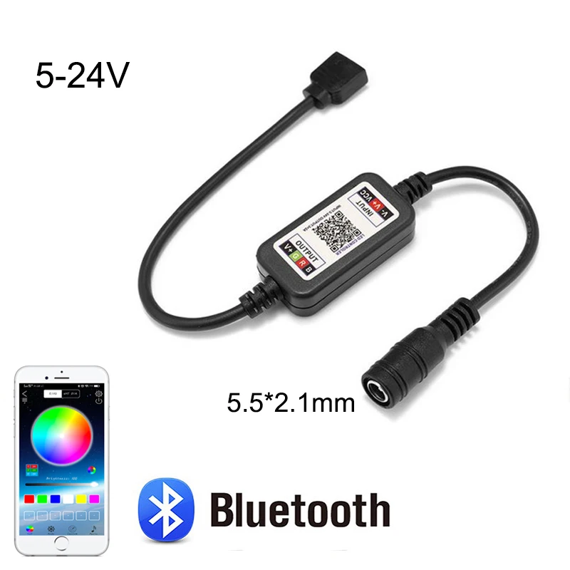 

Умный Контроллер RGB С Bluetooth Для USB 5 В, 12 В, 24 В, 4-позиционный Переключатель Постоянного Тока, Совместимый С 5050 2835