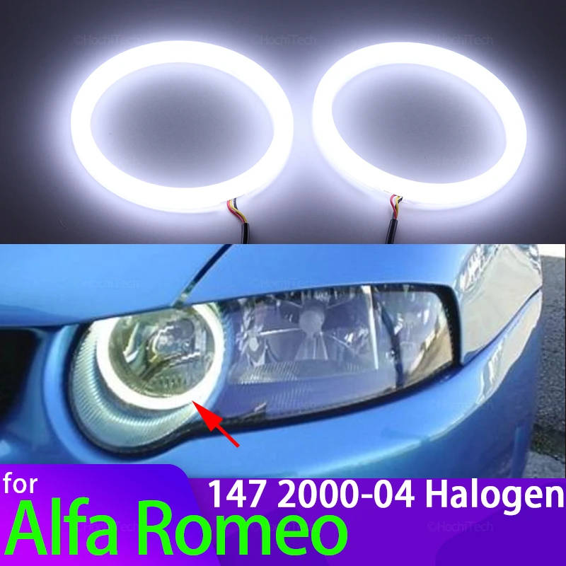 

Галогенный налобный фонарь для Alfa Romeo 147 2000-2004, автомобильные аксессуары, 6000K белый SMD хлопковый светодиодный светильник, кольцевой комплект ...