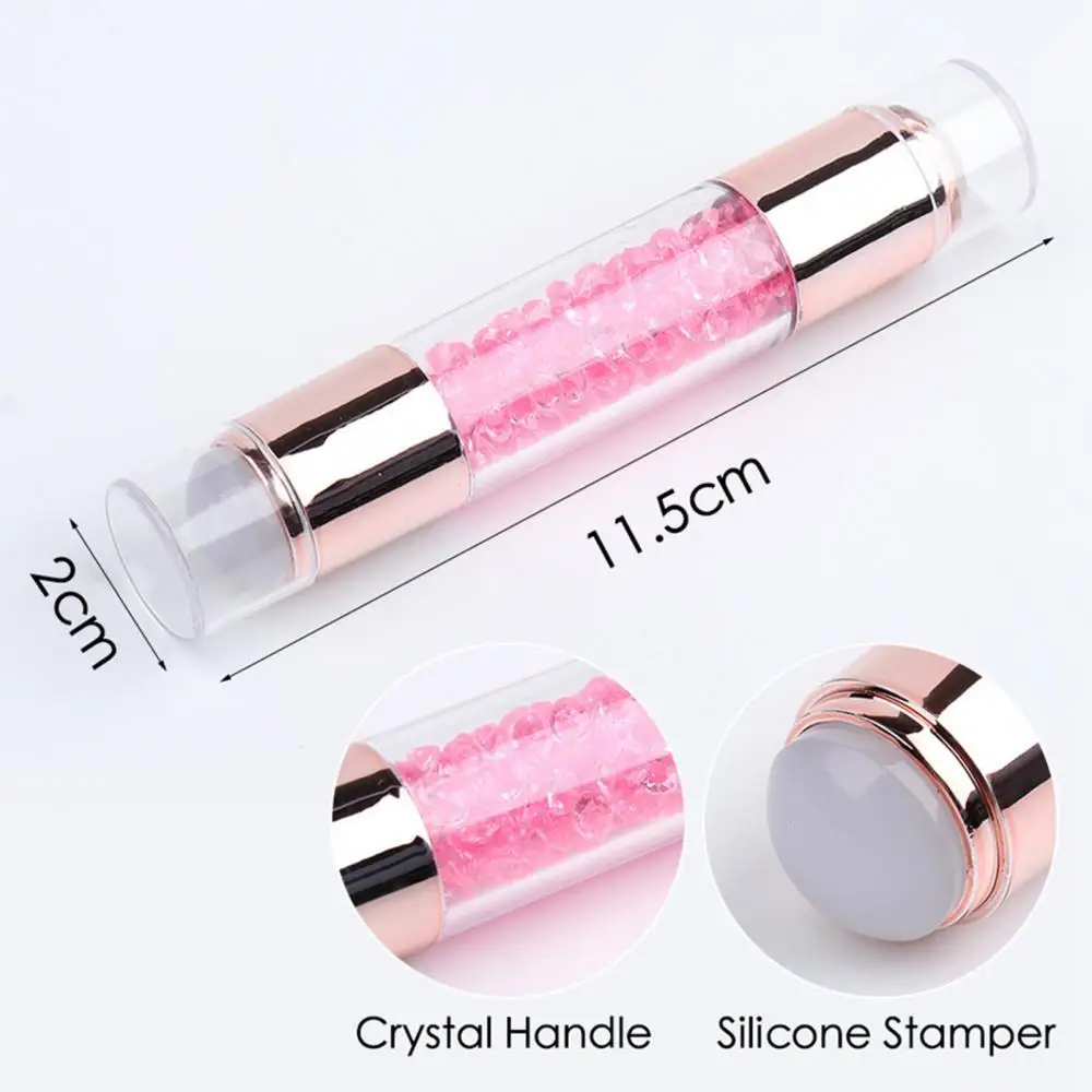 

Manicure Tool Silicone Double-ended Nail Stamper Stamping Template with Scraper