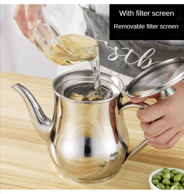 

Strainer Oiler Stainless Steel Household Leak-Proof Wine Pot Kettle Oil Dispenser Seasoning Box Kitchen Supplies Oiler