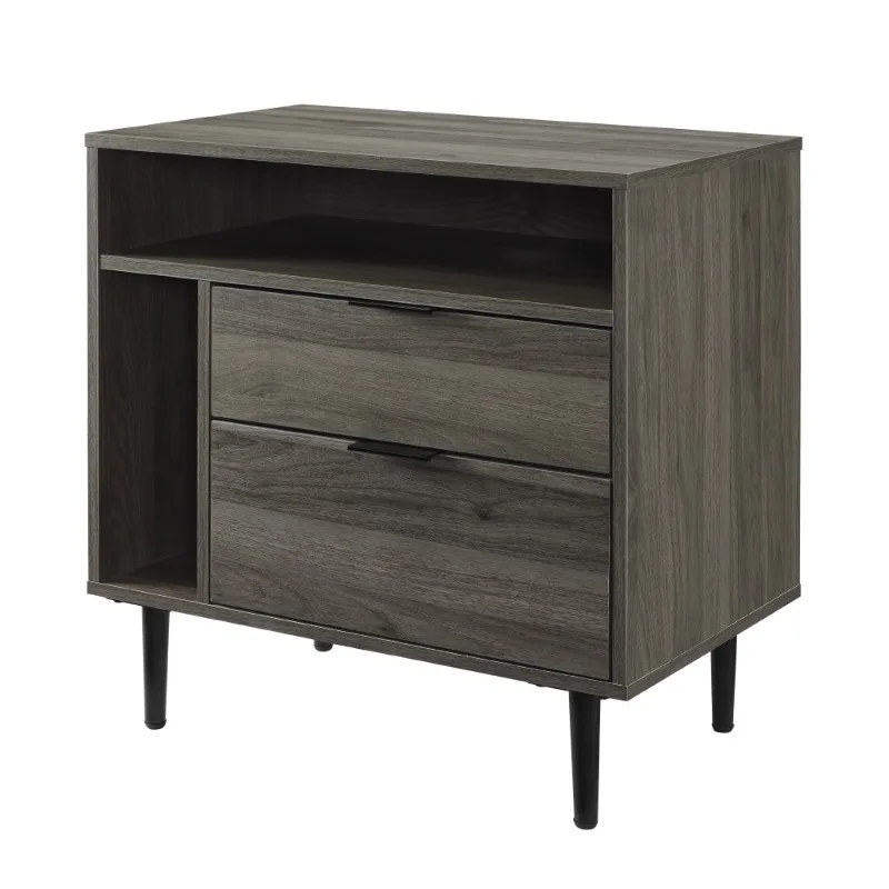 

Manor Park Modern 2-Drawer Nightstand, Set of 2, Slate Grey