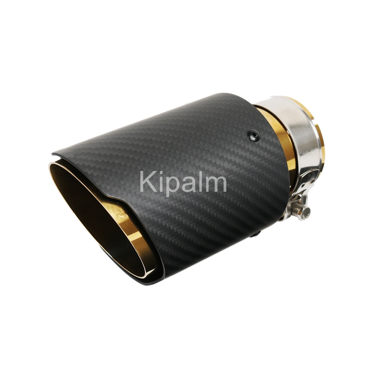 

Matte Carbon with Gold Pipe Exhaust Muffler Tip Exhaust End Pipe Tail Pipe Tip with AK Logo