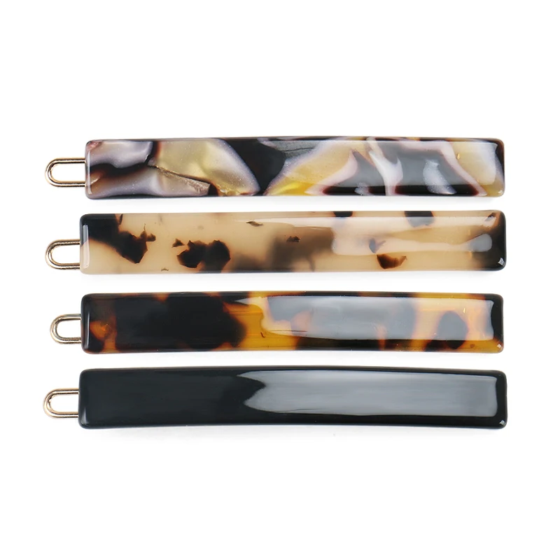

6.5cm Acetate Hairpin Skinny Barrette Clips For Thin Hair 4 Colors Available Small Hairpin for Women and Girls