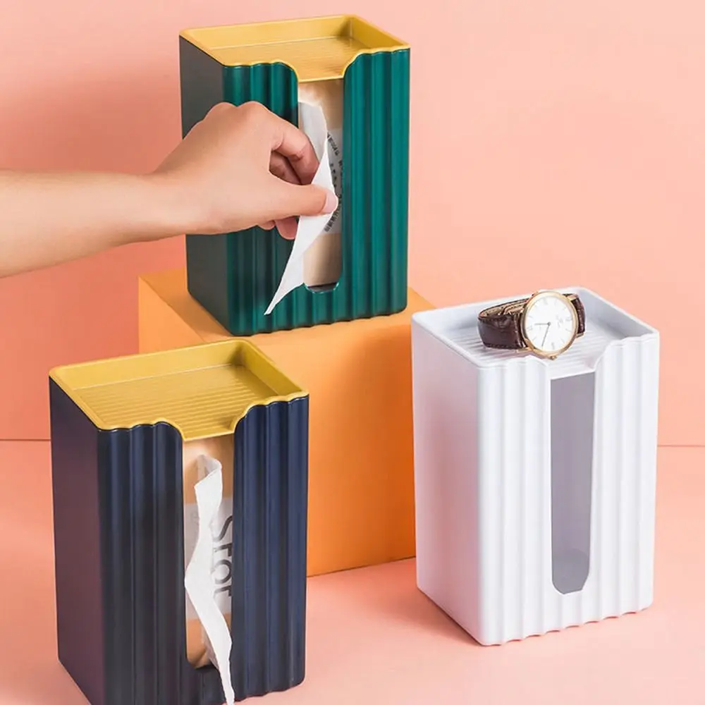 

Container Vertical Self-Adhesive Wall-Mounted Solid Color Paper Roll Rack Tissue Box Napkin Holder Paper Towel Rack