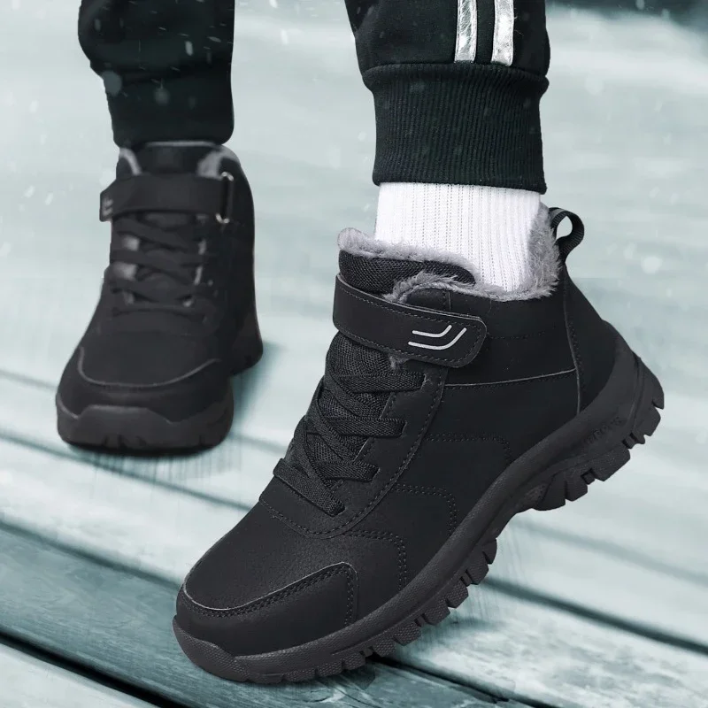 

Ботинки мужские зимние на шнуровке, с круглым носком, теплые