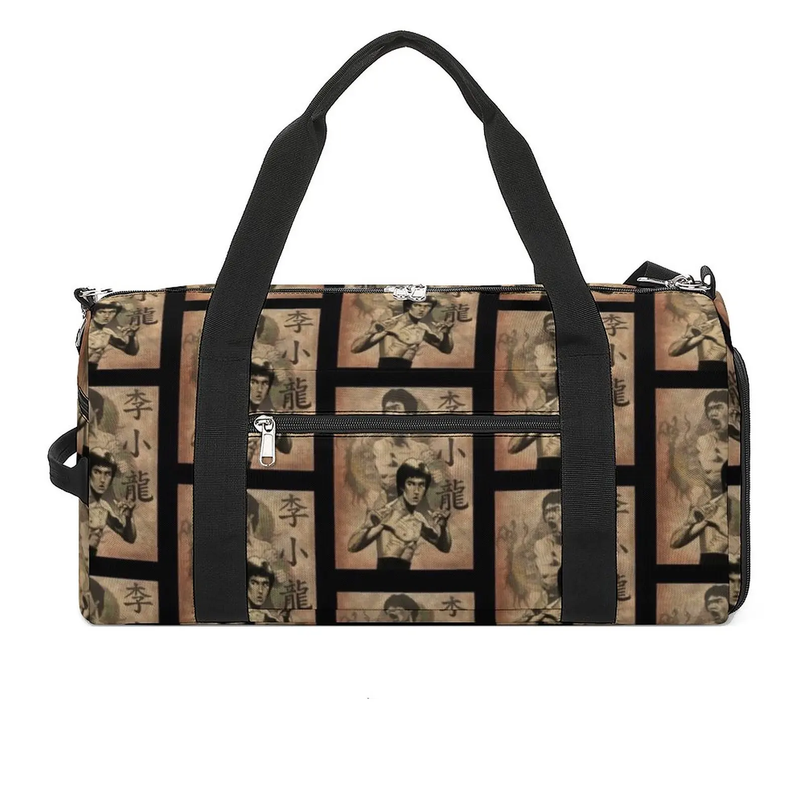 

Gym Bag Bruce Lee Sports Bag Large Male Female Weekend Printed Handbag Retro Travel Training Fitness Bag