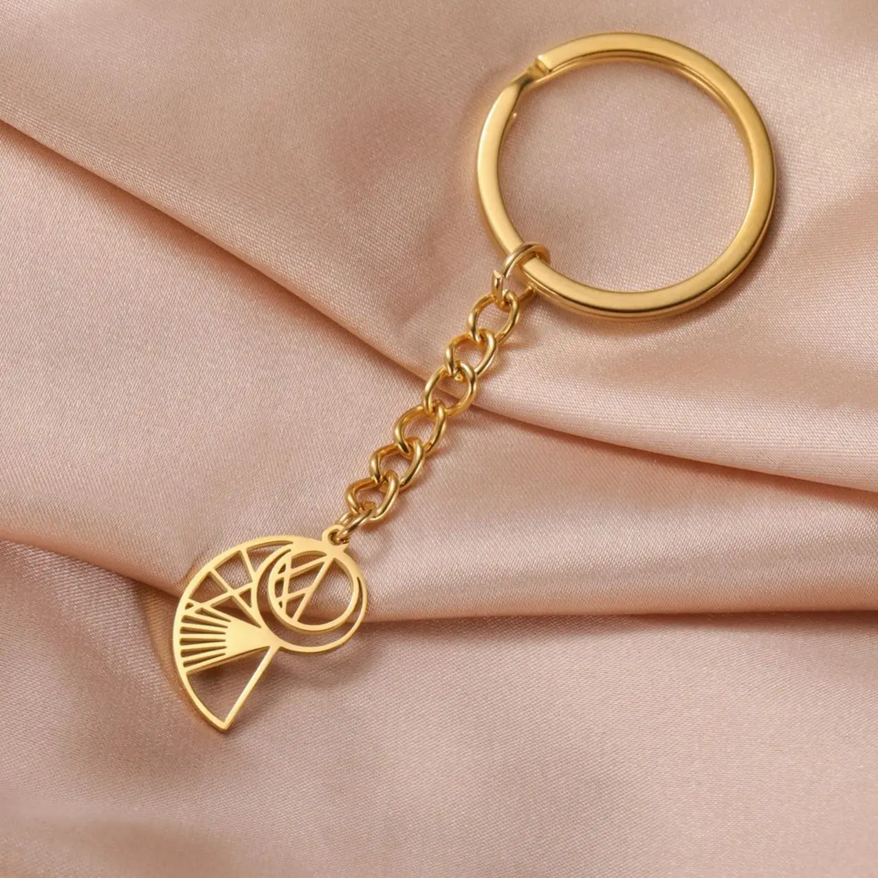 LIKGREAT новые тренды полые спиральные брелоки геометрические из нержавеющей стали