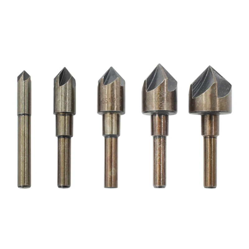 

5 Pcs 6mm - 19mm Countersink Drill Bit Center Countersink Bits for Wood Quick