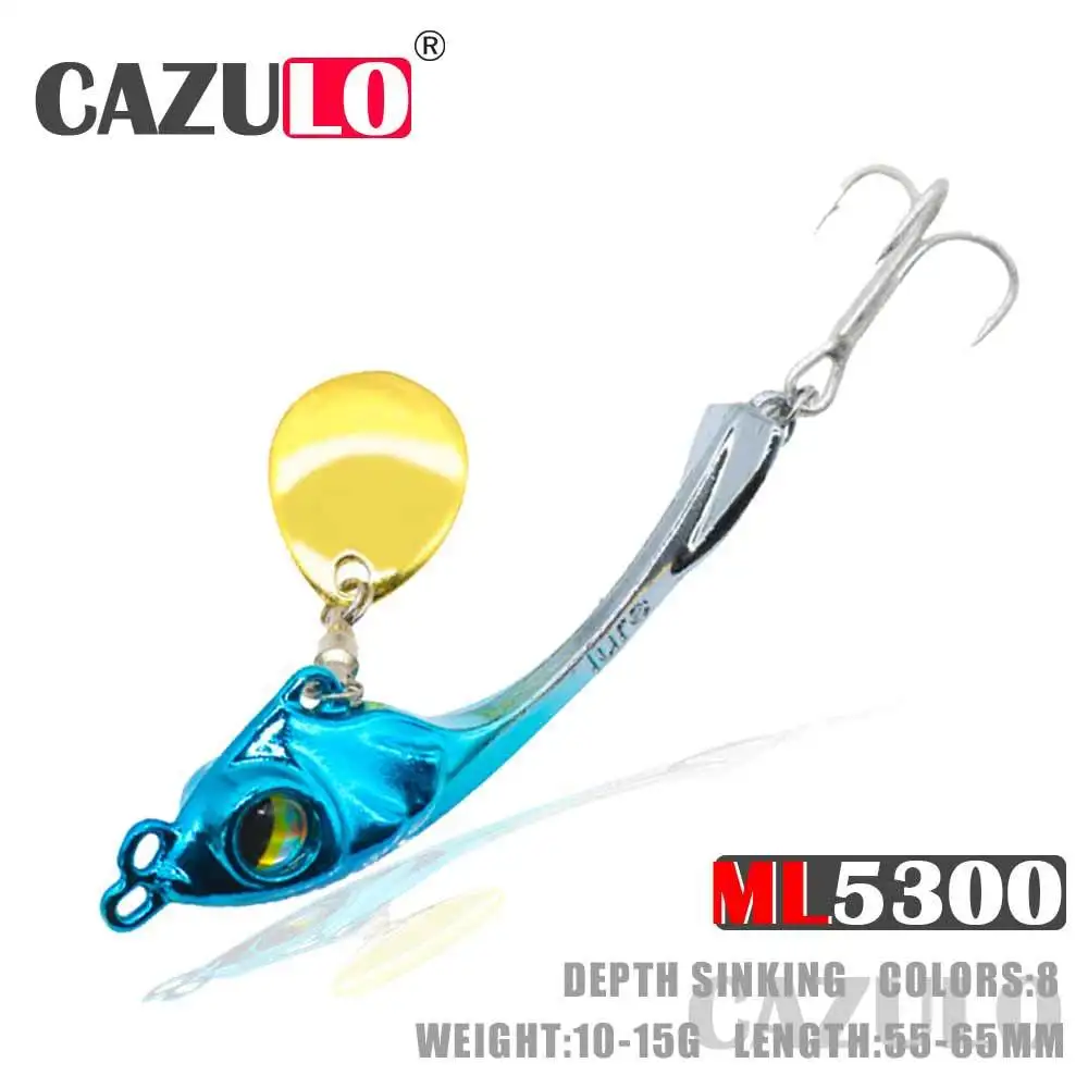 

Metal Vibration Fishing Lure 10G/11G/15G Spinner Spoon Tail Long Bass Accesorios De Pesca Freshwater SinKing Seabass Leurre Tool
