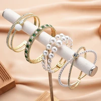 wangaiyao new fashion temperament pearl bracelet simple double layer diamond bracelet girls birthday anniversary girlfriend jewe