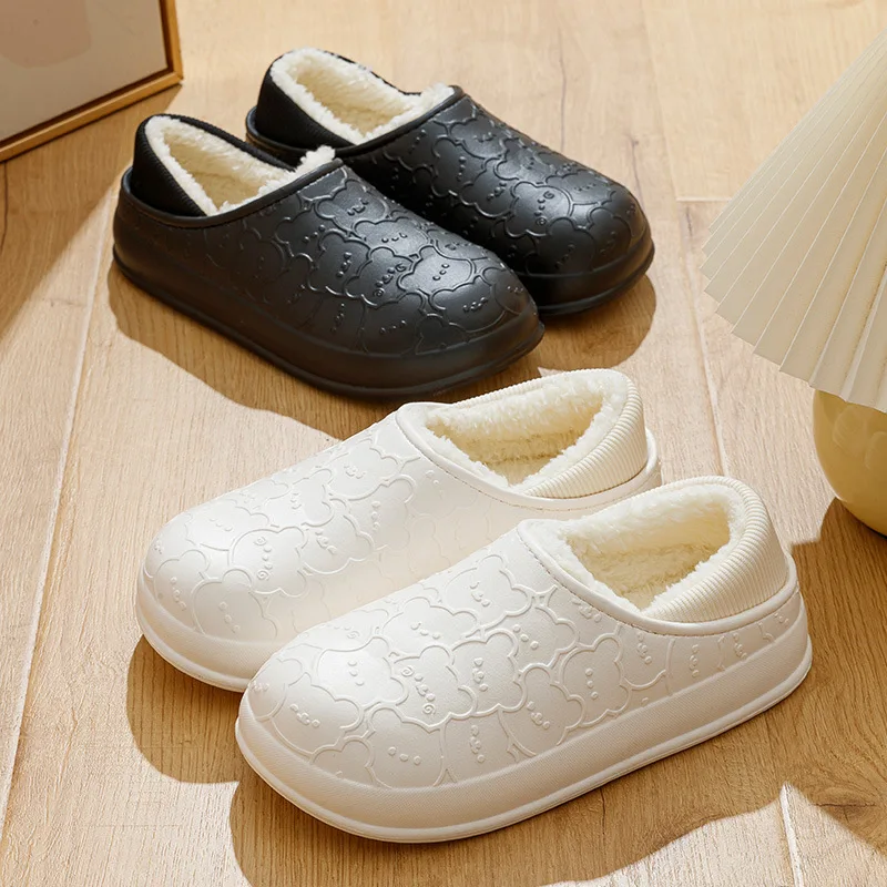 

2023 women's shoes winter Boutique cotton slippers keep warm home anti-slip shoes Fashion Pu noodles Comfortable women's shoes