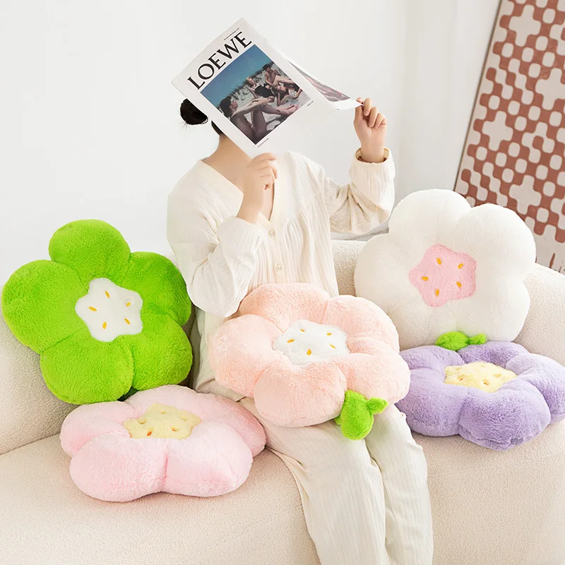 

Nice Simulated Kawaii Flower Plush Pillow Cushion Soft Sunflower Plant Mat Stuffed Sofa Bed Sleeping Back Decor Gift for Kids