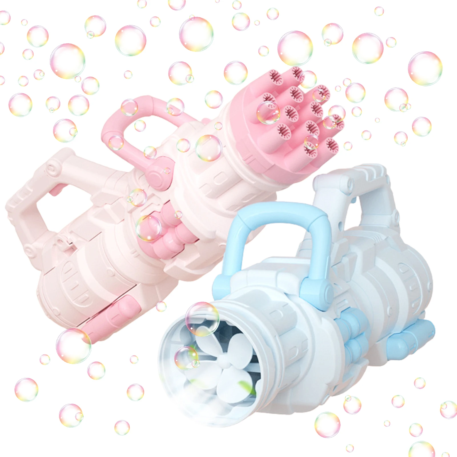 

Rocket Boom Bubble Machine GatlingBubble Machine Vairable Fan 2022 Upgrade Bubble Maker Gatling Guns For Kids Ages 4-8 Boys