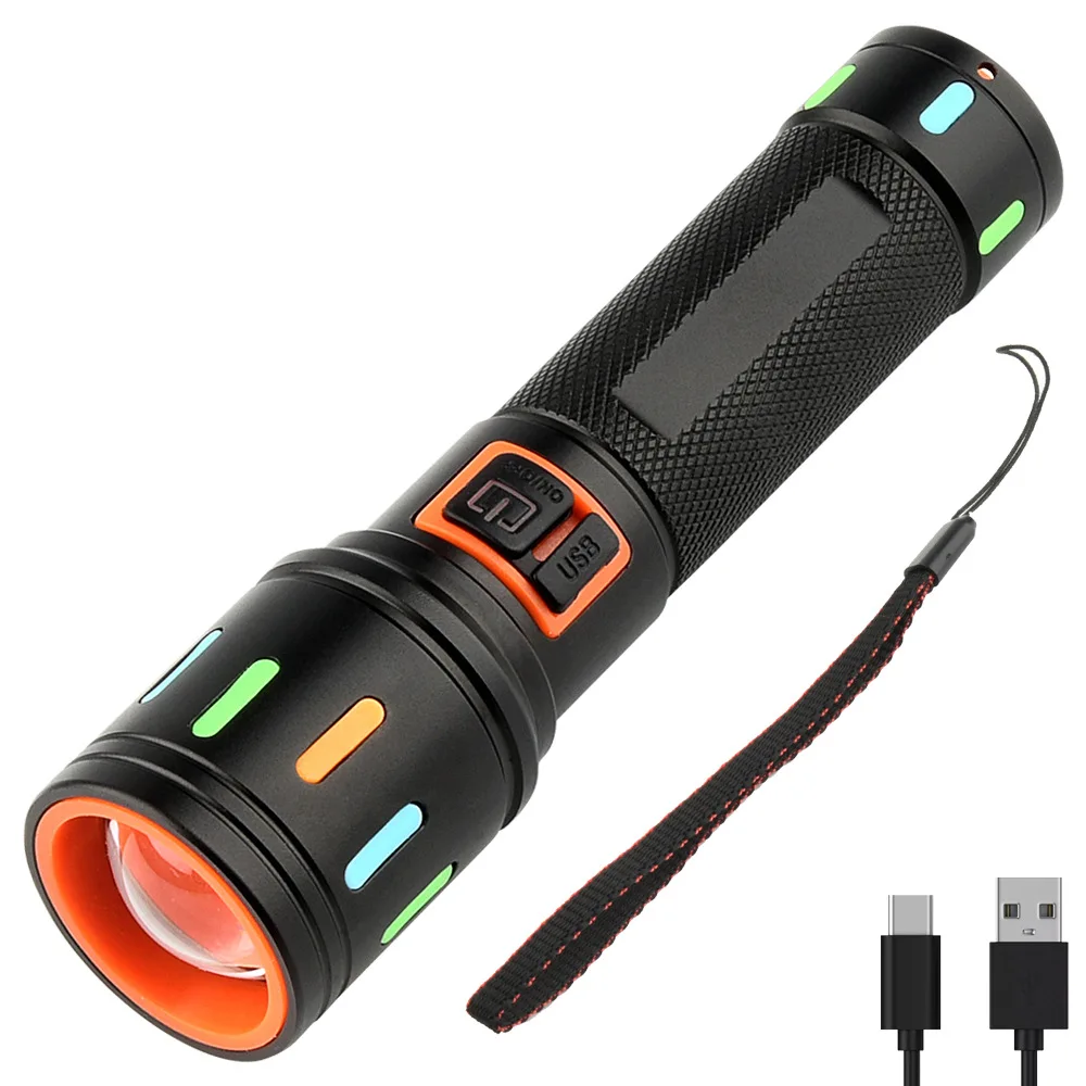 

POCKETMAN Powerfu черный светодиодный фонарик USB rechargeable 400LM