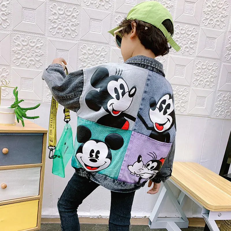 

Джинсовая куртка для мальчиков, с рисунком «мышь»