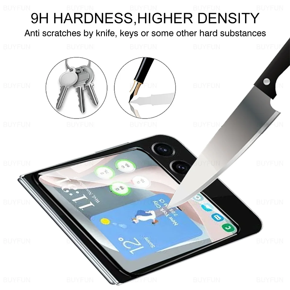 Защитное стекло закаленное с черными краями для Samsung Galaxy Z Flip6