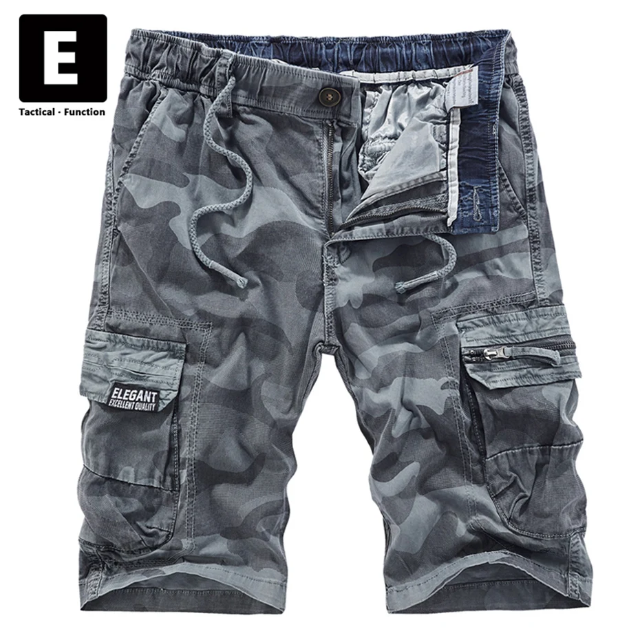 

Camo Cargo Shorts Men Streetwear Camouflage Military Shorts Tactics Multiple Pockets Summer Short Pants Male