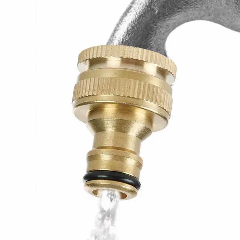 

Faucet Adapter For Hose Sunproof Leak Proof Brass Quick Hose Adapter Indoor & Outdoor Hose Connector Low Temperature Resistant