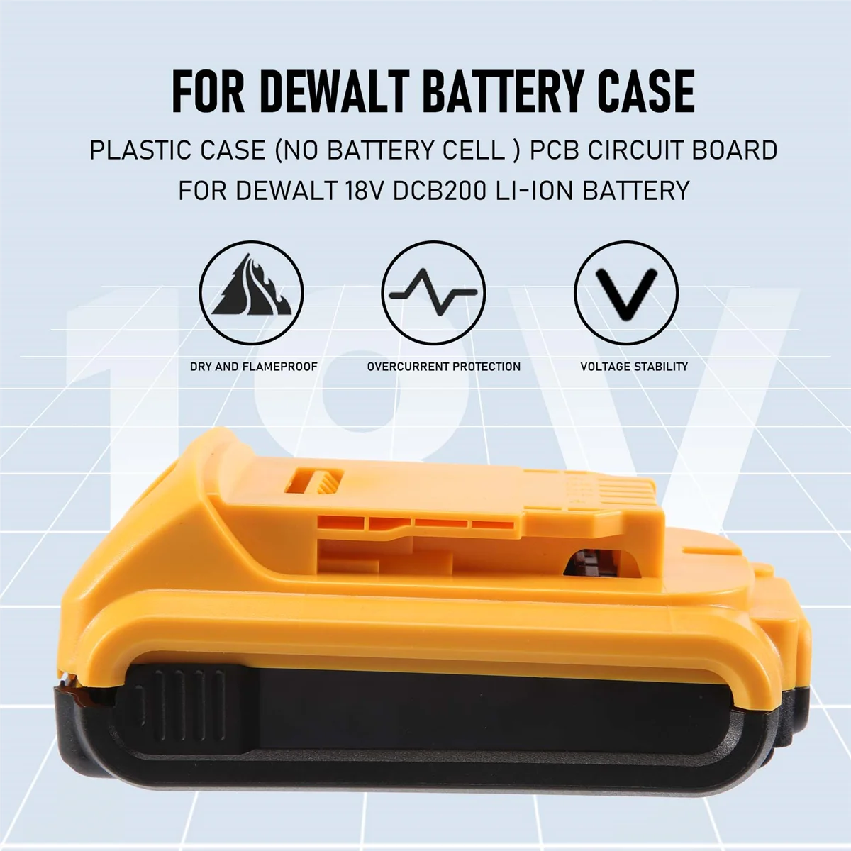 Пластмассовая аккумуляторная батарея для DeWalt 20 в DCB201 DCB203 DCB204 DCB200 18