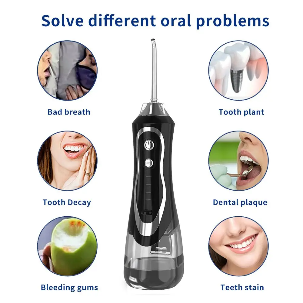 Dental Water Jet Irrigator Teeth Whitening Water Flosser Electric Oral Irrigator Sonic Ultrasound For Teeth enlarge