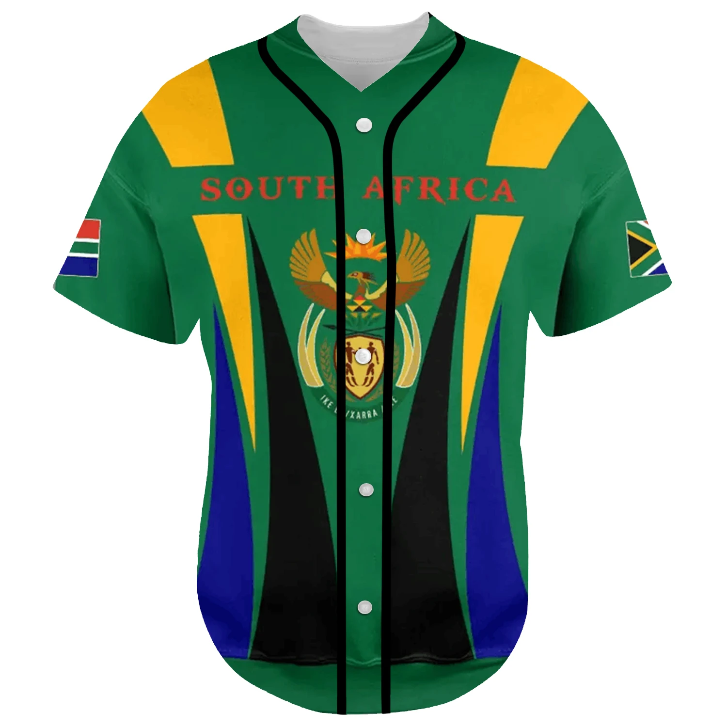 Black History County South Africa Springbok Rugby Tribe Tattoo 3DPrint Summer Harajuku Baseball Jersey Shirts Short Sleeves X2