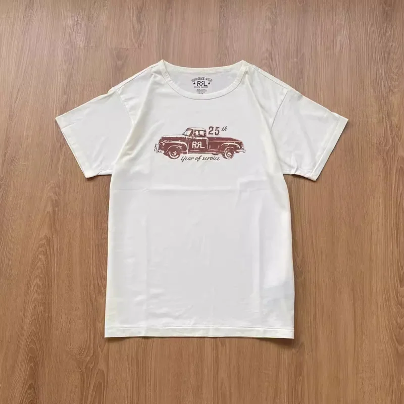 Классическая американская Ретро футболка RRL с коротким рукавом двойной rl