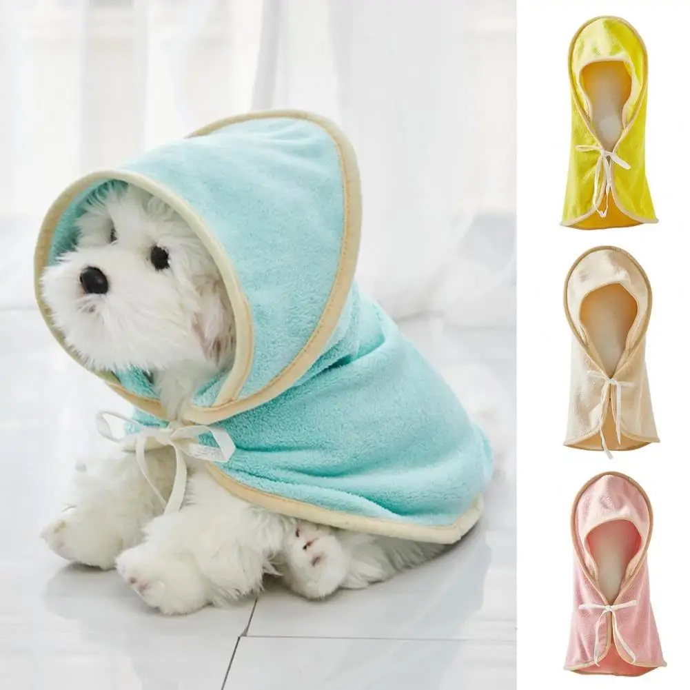 

Bathrobe for Dogs Super Absorbent Fast Drying Hooded Cute Pet Bathrobe Towel for Cats Dogs Adjustable Microfiber Coat Corgi Pugs