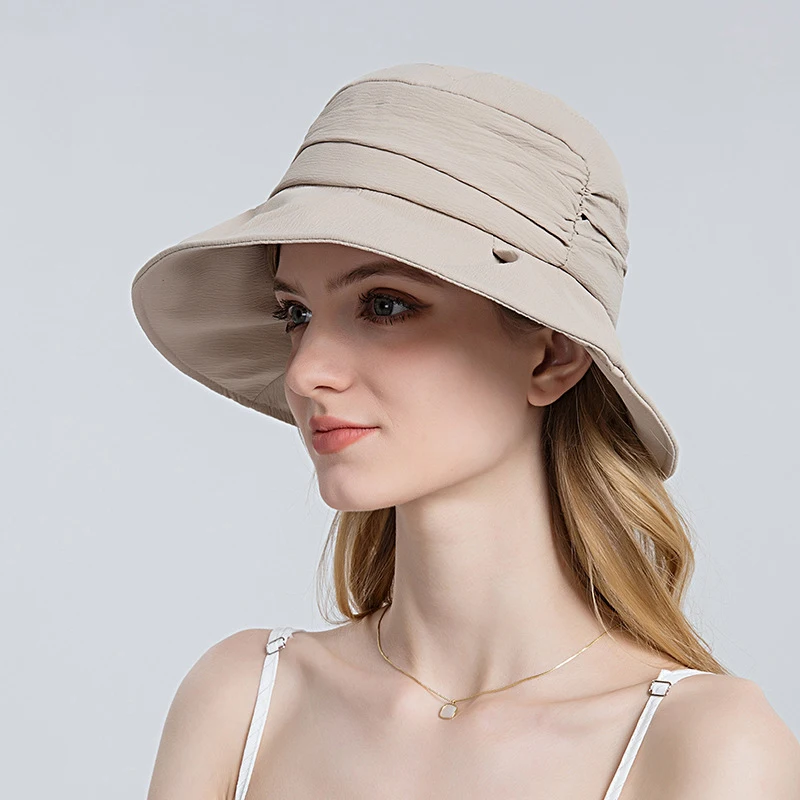 

Summer Women's Wide-Brimmed Sun Hat Solid Color Outdoor Beach Riding Hat Foldable And Easy To Carry Fashion Casual Sun Hat