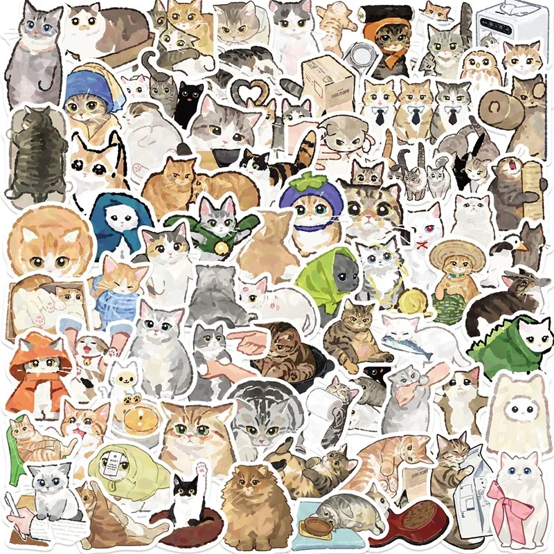 

Винтажные наклейки с котом из ПВХ