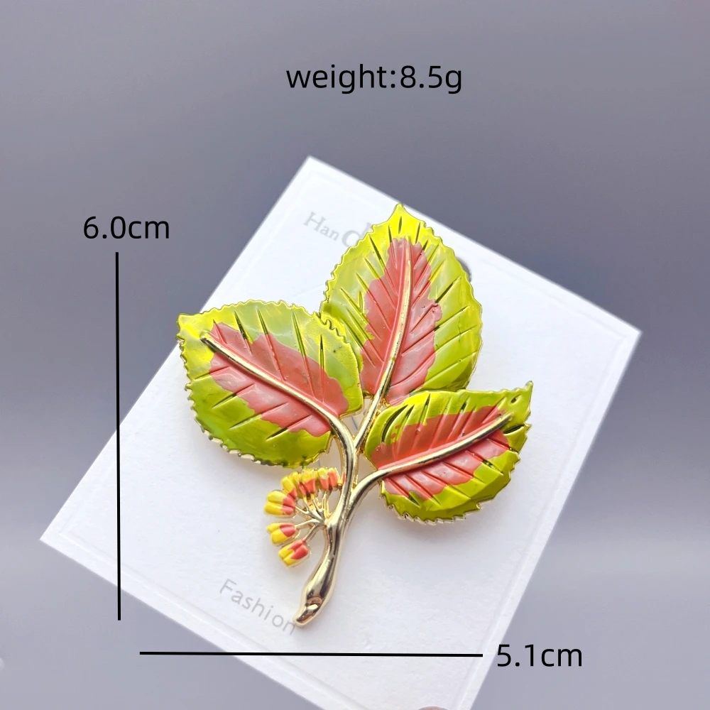 Прекрасные эмалированные листья броши с фруктами для женщин и мужчин 5 дизайнов