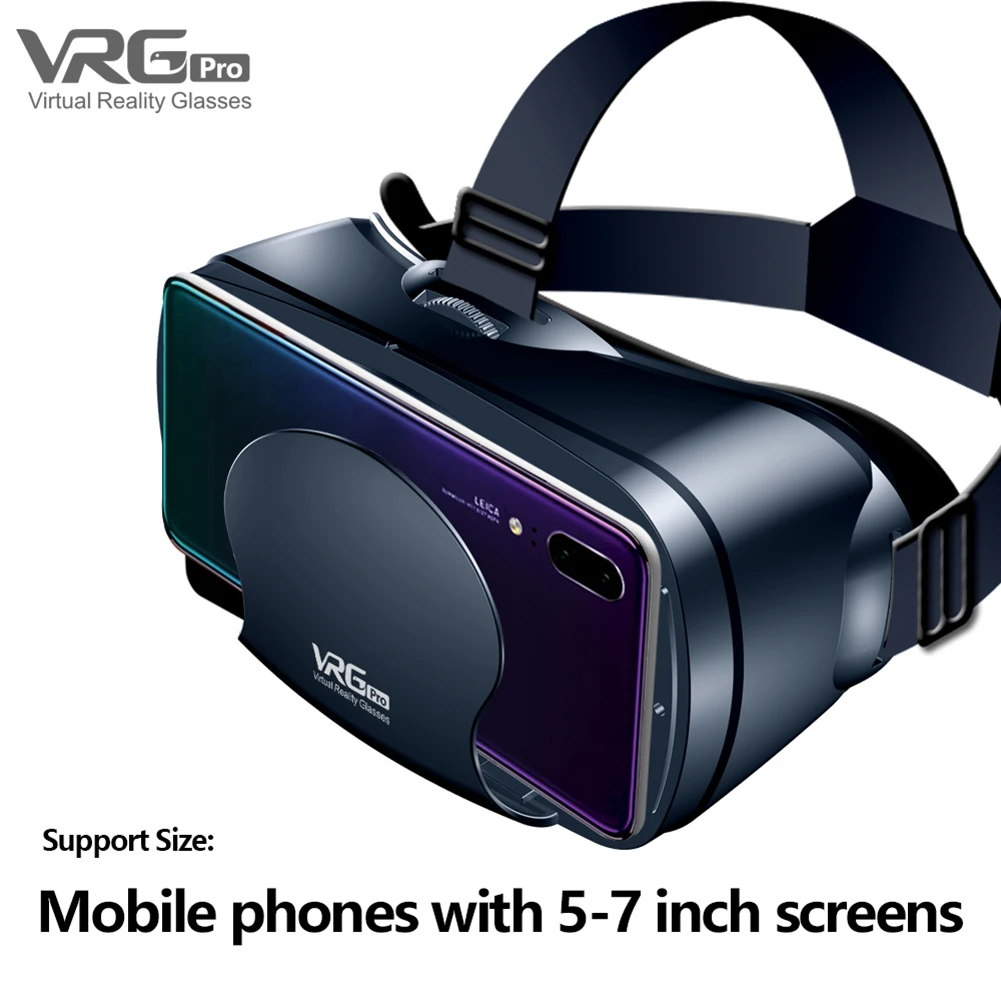 3D VR Glasses VRG Pro Headset Smart Virtual Reality for Mobile Phone IOS Android 7 Inches 120 Degree Wide Angle Lens |