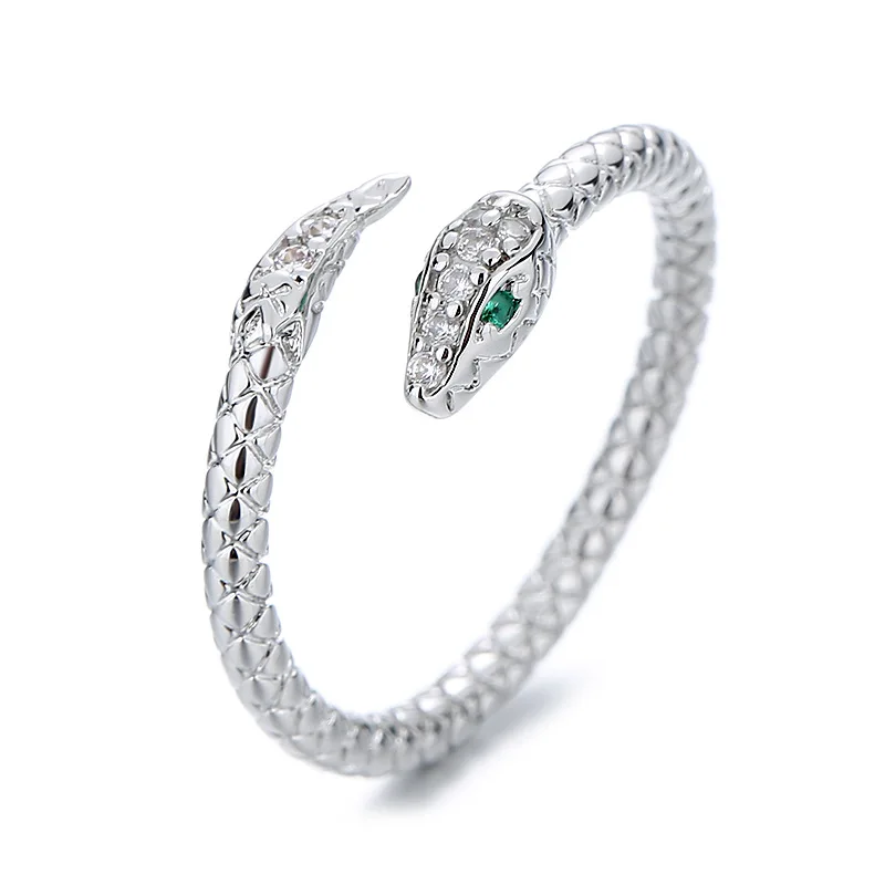 

Fashion Retro Snake Ring for Women Exaggerated Antique Silver Color Fashion Personality Stereoscopic Opening Adjustable Rings
