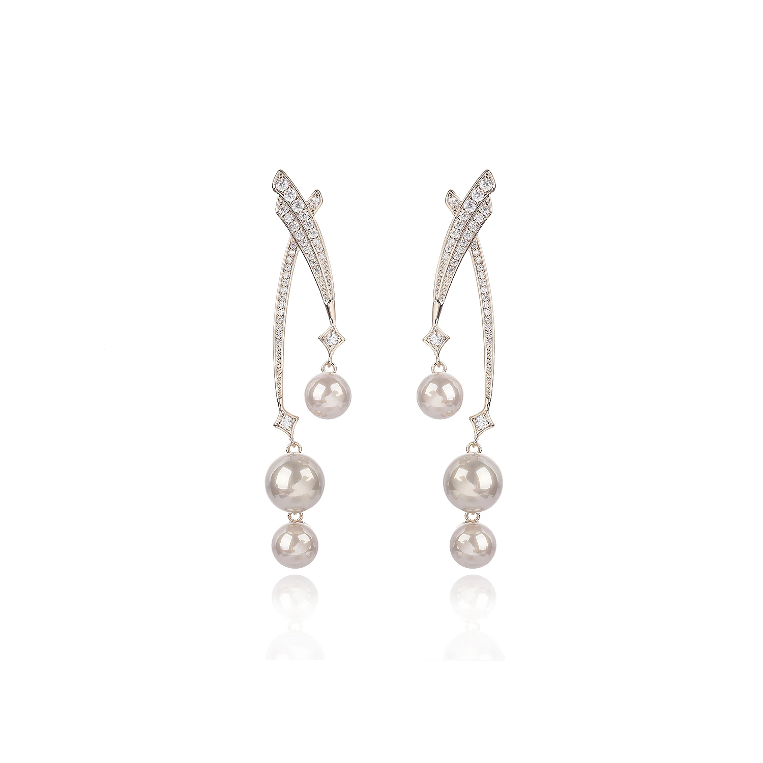 

Popular Cubic Zircon Drop Earrings for Wedding, Pearl Earring for Bride, Women Girl Gift Spring Jewelry Accessories CE11838