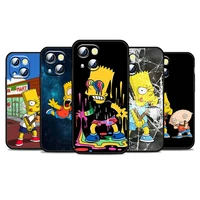 the simpsons happy family for apple iphone 13 12 11 pro mini xs max xr x 7 8 6 5s plus silicone soft black phone case