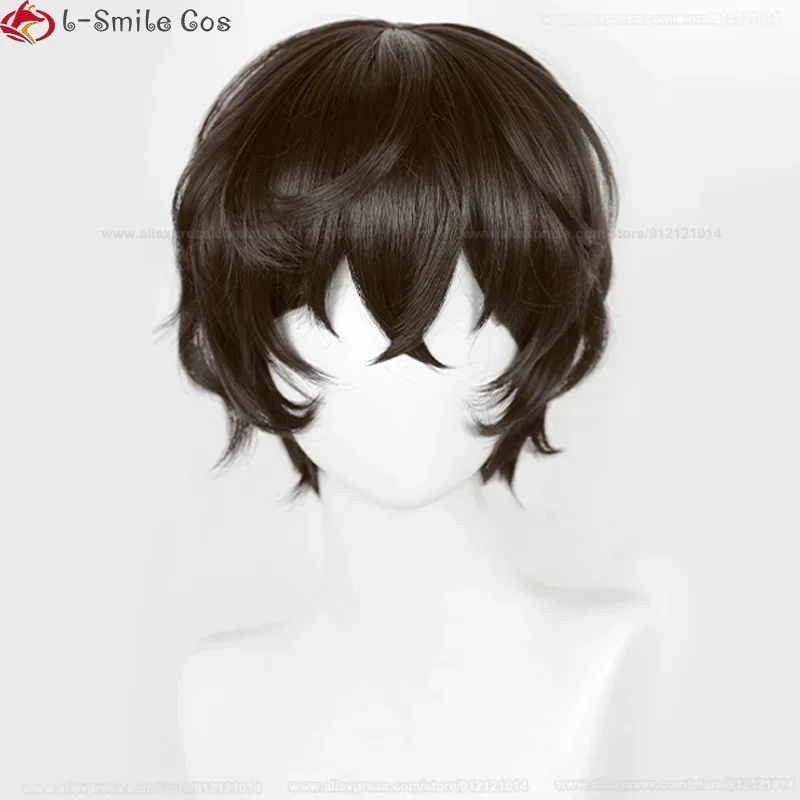Высокое качество кожи головы 30 см коричневый Дазай Осаму косплей парик аниме