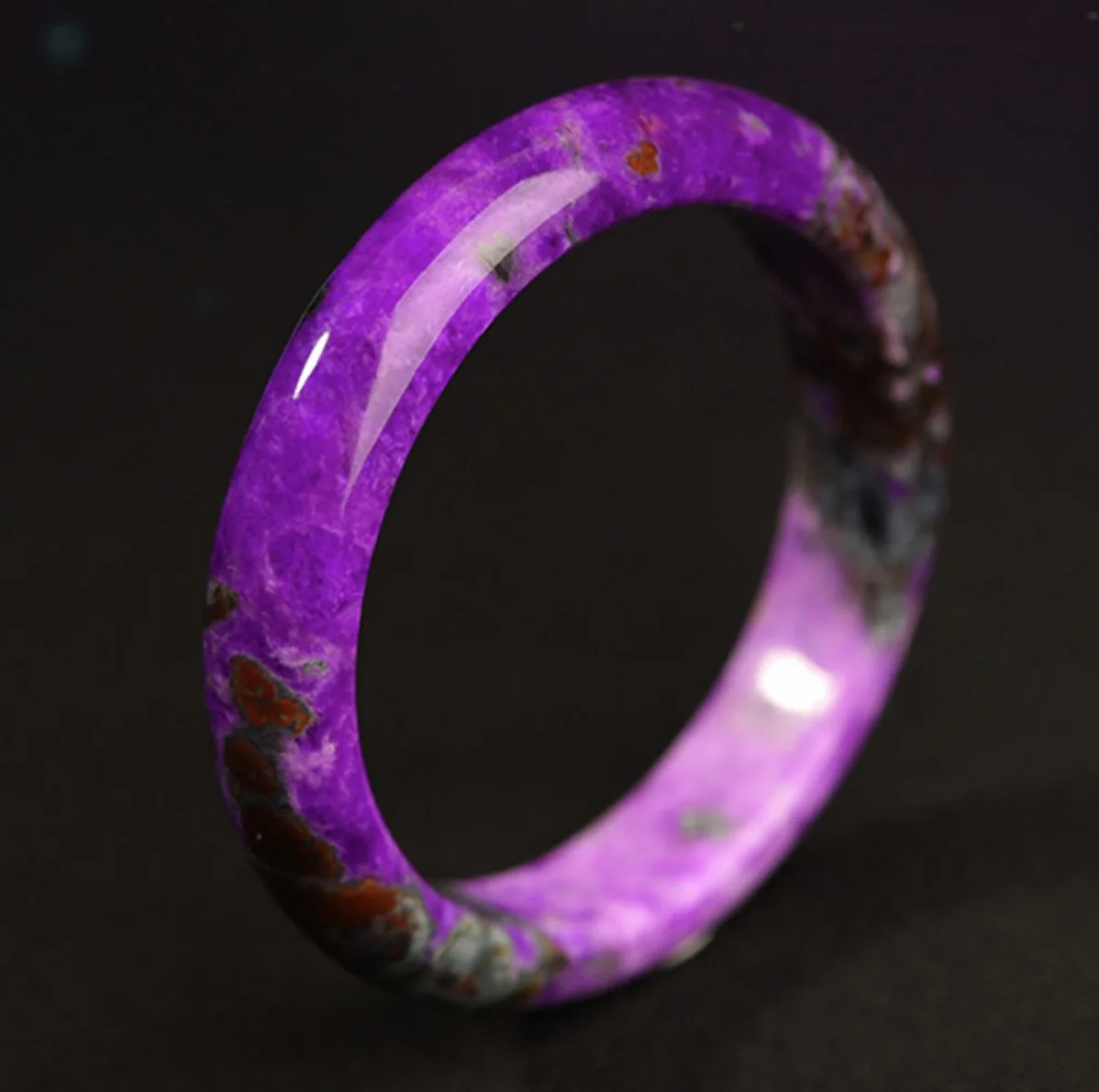 

Природный камень Sugilite Фиолетовый Круглый браслет принцессы из нефрита