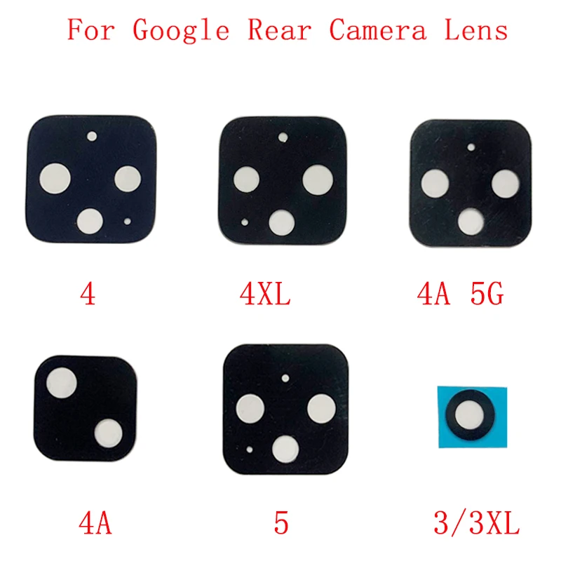 2Pcs Rear Back Camera Lens Glass For Google Pixel 3 3XL 3A 3AXL 4 4XL 4A 5G 5 Camera Glass Lens Repair Parts