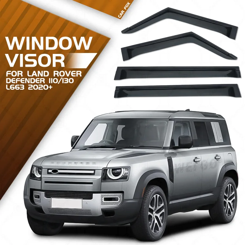 Фото Дефлекторы окон, защита от дождя и ветра для Land Rover Defender 90 L663 SUV, боковые вентиляционные шторки, аксессуары для экстерьера автомобиля. №1
